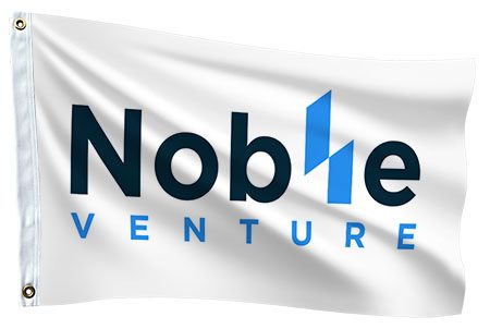 Custom Flags 26 White custom company flag with custom business logo